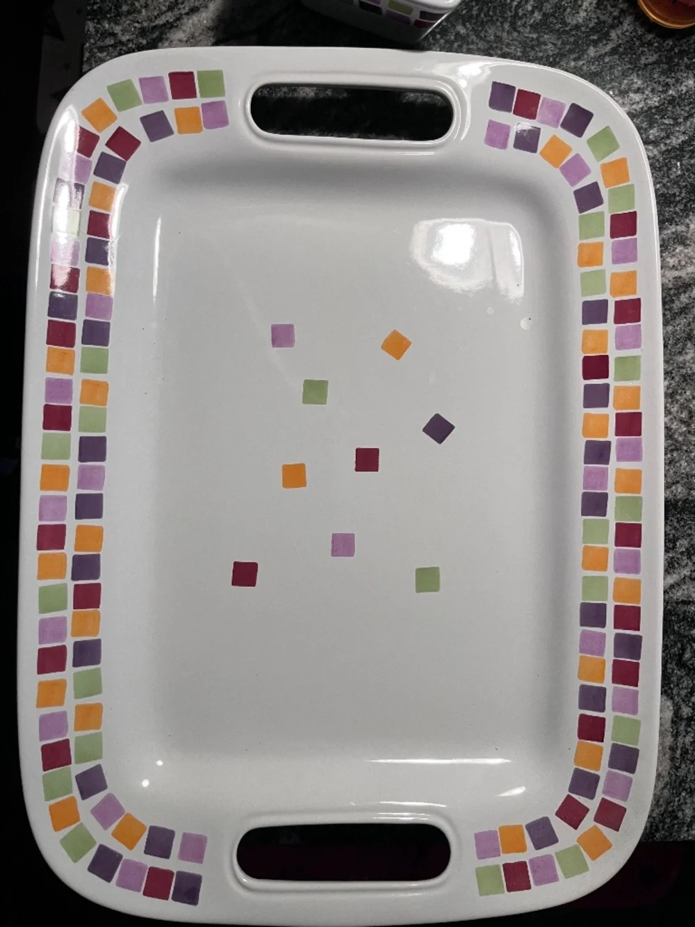 Retired Pampered Chef Simple Additions Tiles Platter & Matching Bowls Set
